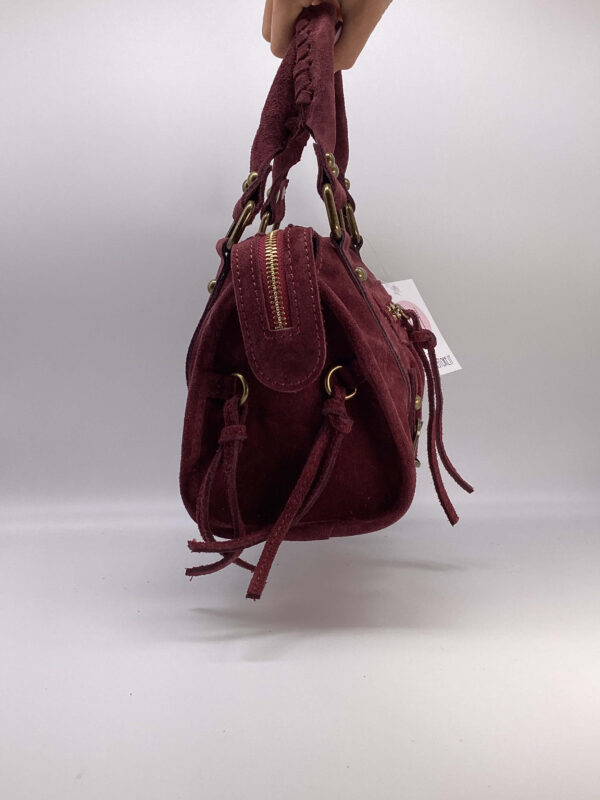 Parisienne mini camoscio bordeaux - immagine 5