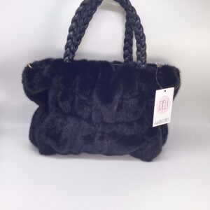 Borsa Peluche Plissè nera