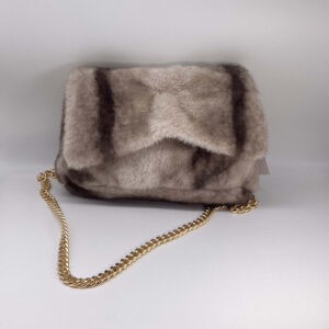 Borsa Peluche Flap grigio sfumato