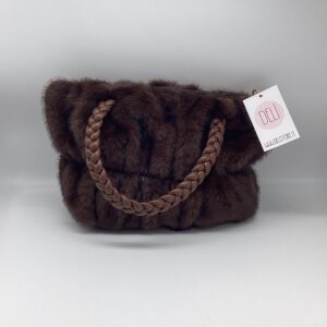 Borsa Peluche Plissè marrone