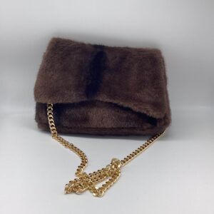 Borsa Peluche Flap marrone