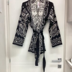 Cardigan Jacquard nero e bianco