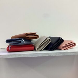 Portafoglio Compact in vera pelle