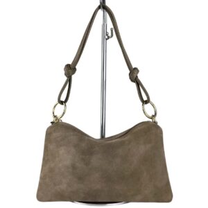 Borsa Rings Mini Suede taupe