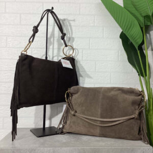 Borsa Rings Suede con Frange